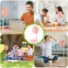 Portable Folding Desk Table Fan Quiet USB Rechargeable Telescopic Standing Floor Fan w/ 4 Speeds Adjustable Height 180° Tilting Angle For Office Home