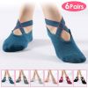 6 Packs Women Yoga Socks with Straps Non-Slip Grips for Pilates Pure Hospital Walking Dance Indoor