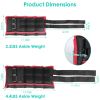 Ankle Weights Set 2.2/4.4LBS Pair Wrist Arm Ankle Weight with Iron Sandbags Fillings Length Adjustable Strap For Workout Physical Therapy Strength Tra