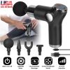 Massage Gun Deep Tissue Fascia Massager Rechargeable Percussion Muscle Relaxation Gun with 32 Intensities Battery Remain Display 4 Interchangeable Hea