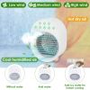 4 In 1 Portable Mini Desktop Air Conditioner Fan Water Mist Cooling Fan USB Rechargeable Humidifier Fan Evaporative Air Cooler 3 Wind Modes Colorful L
