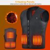 Heat Jacket Vest 3 Heating Gear Adjustable USB Heated Vest Warm Heat Coat Vest w/ 5 Heating Zones For Men Women Winter Outdoor Activity