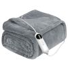 Electric Heated Throw Flannel Heated Blanket with 10 Heat Settings Auto off Washable for Home Office Usage 59x71in