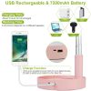 Portable Folding Desk Table Fan Quiet USB Rechargeable Telescopic Standing Floor Fan w/ 4 Speeds Adjustable Height 180° Tilting Angle For Office Home