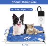 Pet Heating Pad Electric Dog Cat Heating Mat Waterproof Warming Blanket with 9 Heating Levels 4 Timer Setting Constan On Function Chewing-resistant S/