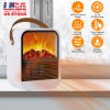 1500W Portable Electric Fireplace Heater 2 Gear Temperature PTC Ceramic Space Heater with Realistic Burning Flame Overheating Tip Over Protection 3S H