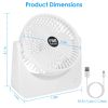 6.5in Desk Fan USB Powered 3 Speeds Table Cooling Fan Tilt Quiet Desktop Fan for Bedroom Office