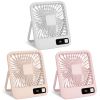 Mini Desktop Cooling Fan Rechargeable Battery Powered Personal Fan Speed Adjustment Strong Airflow Quiet Travel Fan with LCD Display for Home Office T