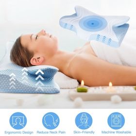 Memory Foam Pillow Neck Support Pillow for Pain Relief Sleeping Ergonomic Contour Orthopedic Support Side Back Stomach Sleeper