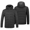 Heated Jacket Electric Heating Coat Lightweight Winter Hooded Jacket with 3-Level Heating Modes 8 Heating Zones Detachable Zipper Hood