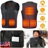 Heat Jacket Vest 3 Heating Gear Adjustable USB Heated Vest Warm Heat Coat Vest w/ 5 Heating Zones For Men Women Winter Outdoor Activity