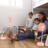 Portable Folding Desk Table Fan Quiet USB Rechargeable Telescopic Standing Floor Fan w/ 4 Speeds Adjustable Height 180° Tilting Angle For Office Home