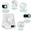 Mini Desktop Cooling Fan Rechargeable Battery Powered Personal Fan Speed Adjustment Strong Airflow Quiet Travel Fan with LCD Display for Home Office T