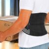 Back Support Brace Breathable Mesh Lumbar Support Belt Adjustable Lower Back Brace with Stays and Springs for Pain Relief for Men Women