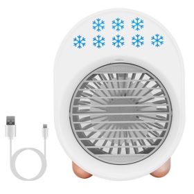 4 In 1 Portable Mini Desktop Air Conditioner Fan Water Mist Cooling Fan USB Rechargeable Humidifier Fan Evaporative Air Cooler 3 Wind Modes Colorful L