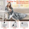 Electric Heated Throw Flannel Heated Blanket with 10 Heat Settings Auto off Washable for Home Office Usage 59x71in