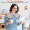 22.4x16.3in Large Weighted Heating Pad for Neck and Shoulders Electric Fast Heating Mat Neck Wrap Cushion Pain Relief with 6 Temperature Settings 4 Ti