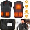 Heat Jacket Vest 3 Heating Gear Adjustable USB Heated Vest Warm Heat Coat Vest w/ 5 Heating Zones For Men Women Winter Outdoor Activity