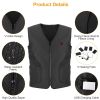 Heat Jacket Vest 3 Heating Gear Adjustable USB Heated Vest Warm Heat Coat Vest w/ 5 Heating Zones For Men Women Winter Outdoor Activity