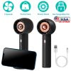 Portable Handheld Fan Rechargeable Pocket Personal Fan Quiet Desk Phone Holder Fan with 3 Speeds Removable Base for Commute Office Outdoor Indoor