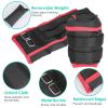 Ankle Weights Set 2.2/4.4LBS Pair Wrist Arm Ankle Weight with Iron Sandbags Fillings Length Adjustable Strap For Workout Physical Therapy Strength Tra