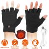 USB Wool Heated Gloves Mitten Half Fingerless Glove Electric Heated Gloves for Laptop PC