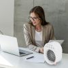 4 In 1 Portable Mini Desktop Air Conditioner Fan Water Mist Cooling Fan USB Rechargeable Humidifier Fan Evaporative Air Cooler 3 Wind Modes Colorful L