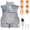 36.6x22in Electric Heating Wrap for Neck Shoulder Fast Heating Pad Mat Heated Neck Wrap for Back Pain Relief with 6 Temperature Settings 4 Timer Modes