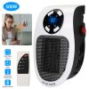 500W Portable Heater Fan Wall Outlet Space Heater Plug-in Heater Adjustable Temperature Auto Shut off w/ Remote Control