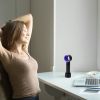 Portable Handheld Bladeless Fan Rechargeable Cooling USB Fan Desktop Use Fan w/ 3 Gears LED Indicator Cooling Fan