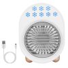 4 In 1 Portable Mini Desktop Air Conditioner Fan Water Mist Cooling Fan USB Rechargeable Humidifier Fan Evaporative Air Cooler 3 Wind Modes Colorful L