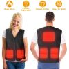 Heat Jacket Vest 3 Heating Gear Adjustable USB Heated Vest Warm Heat Coat Vest w/ 5 Heating Zones For Men Women Winter Outdoor Activity