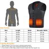 Heat Jacket Vest 3 Heating Gear Adjustable USB Heated Vest Warm Heat Coat Vest w/ 5 Heating Zones For Men Women Winter Outdoor Activity