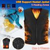 Heat Jacket Vest 3 Heating Gear Adjustable USB Heated Vest Warm Heat Coat Vest w/ 5 Heating Zones For Men Women Winter Outdoor Activity