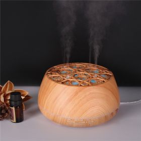 Four-Hole Misting Aroma Diffuser, Three-Dimensional Aromatherapy Humidifier (Option: Light wood-US)